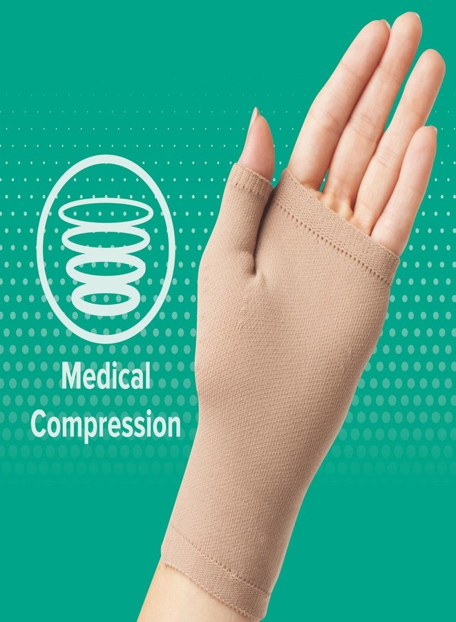 Juzo Soft, 2001, Compression Gauntlet with Thumb Stub 20-30 mmHg, for Men Women, Left, Extra Large, Beige. - Image 5