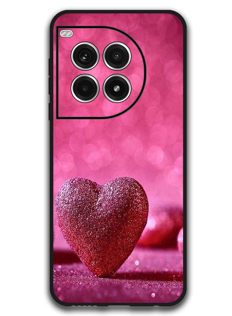 Theodor Protective Case Anti Scratch Shock Proof Bumper Cover For OnePlus Ace 3 Pro Dark Pink Gliter Heart - Image 1