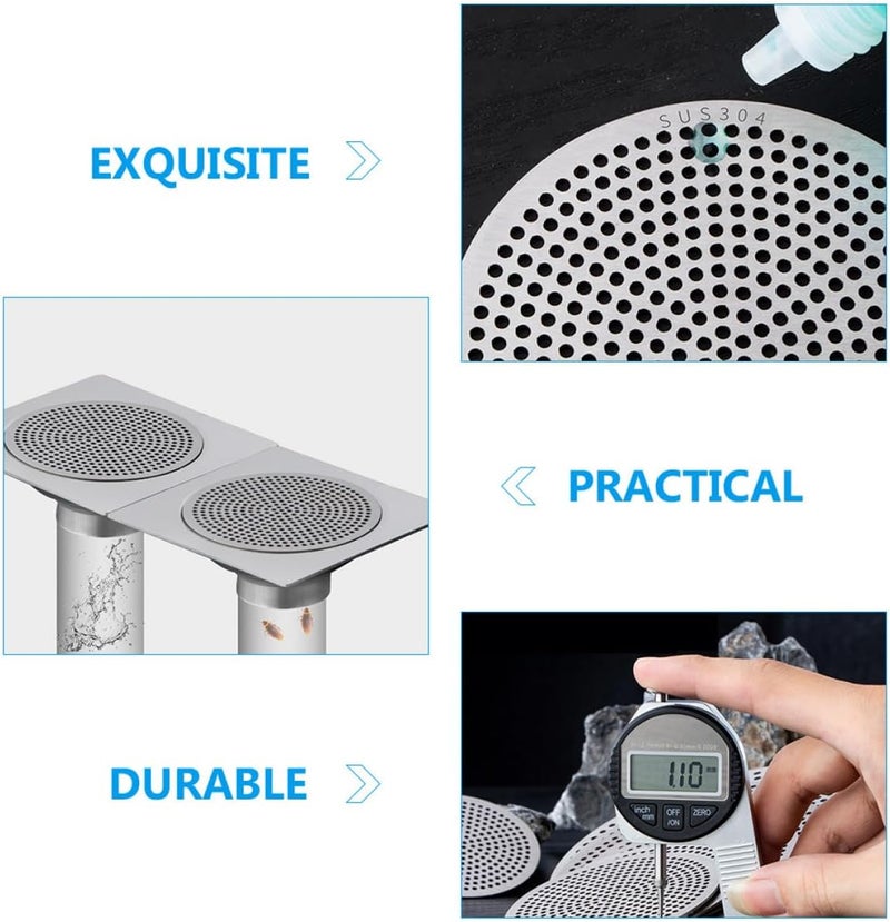 304 Stainless Steel Hair Drain Catcher Fine Mesh Shower and Kitchen Drain Cover Anti-Clogging Strainer for Bathroom Sink Bathtub Balcony (82mm) - Image 4