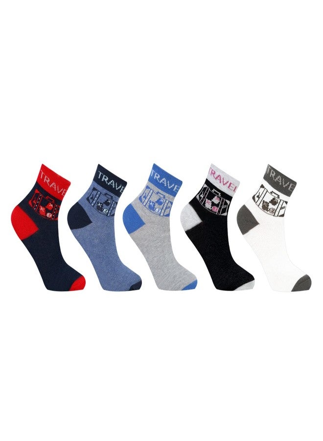 Bonjour Kids Fancy Ankle Socks for Boys Pack of 5 - Image 1
