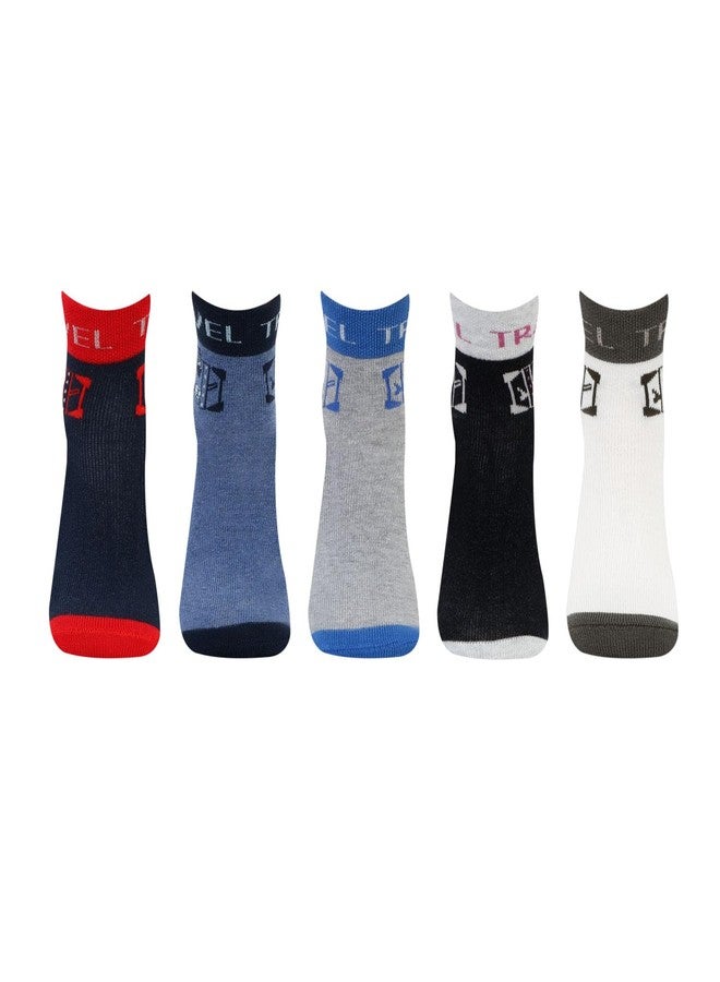 Bonjour Kids Fancy Ankle Socks for Boys Pack of 5 - Image 3
