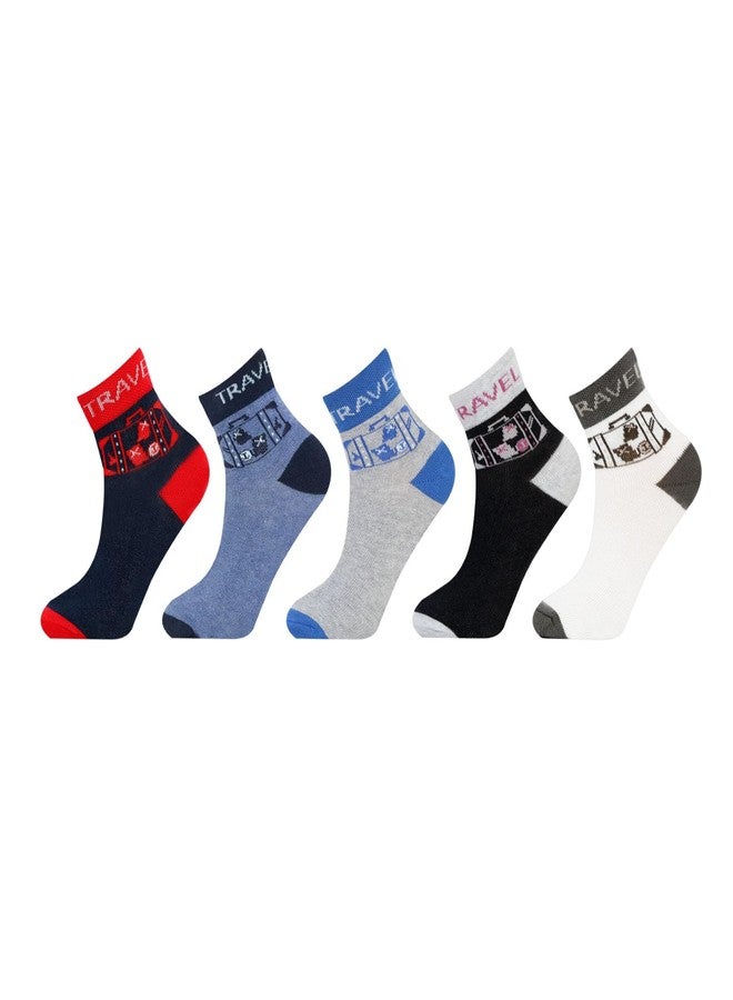 Bonjour Kids Fancy Ankle Socks for Boys Pack of 5 - Image 2