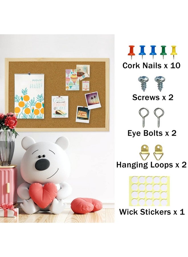 OWLKELA 17.7 X 13.3 Inch Cork Board Bulletin Board, Wall-Mounted Presentation, Message Notice Pin Board, Perfect for Office & Home Decor, School, Cubicle - Image 4
