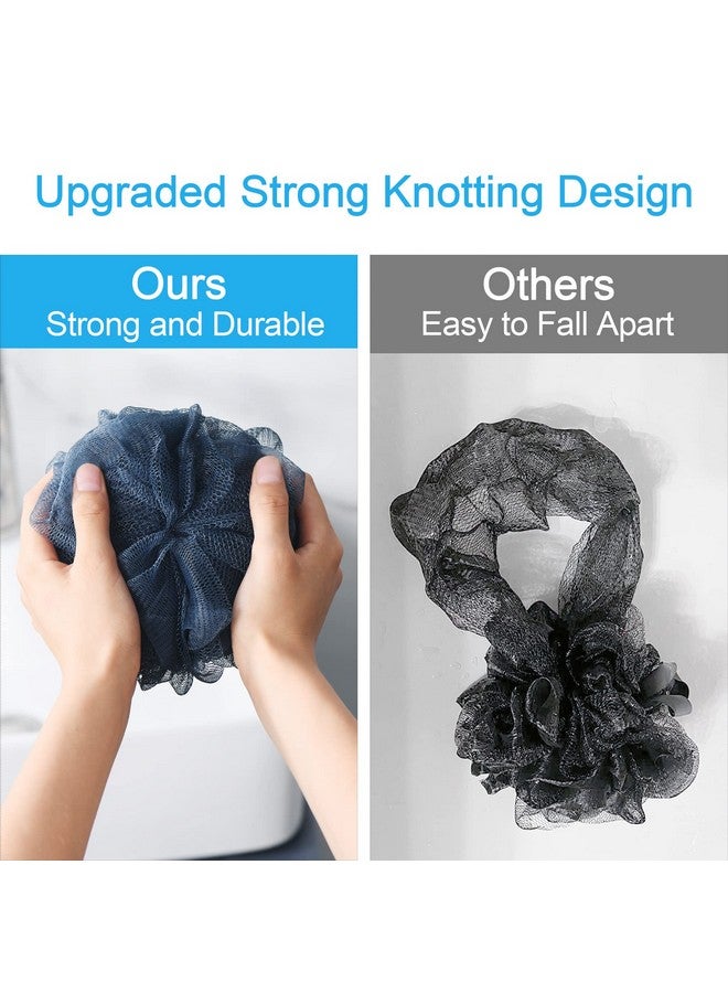 أمازيرباث لوفا إسفنجية 60 جرام/القطعة، إسفنجة حمام مقشرة، ليفة تنظيف الجسم، مجموعة من 4 قطع رمادي أزرق وردي رمادي أبيض - Image 4