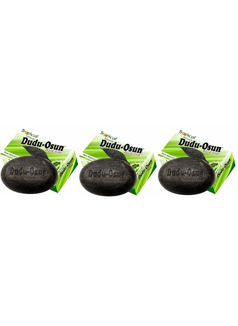 Dudu-Osun Dudu Osun Pure Organic African Black Soap 150g(Pack of 3) - Effective for Acne Treatment, Eczema, Dry Skin, Scar Removal, Dandruff, Pimples Mark Removal, Anti-fungal Face & Body Wash 
