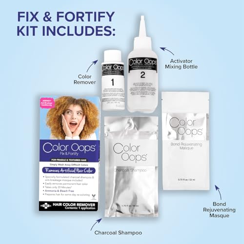 Color Oops Fix & Fortify Bond Rejuvenating Color Remover, Includes Color Remover, Activator Mixing Bottle, Charcoal Shampoo, Bond Rejuvenating Masque, Gloves, Cap, & Instructions, Cruelty Free - Image 4