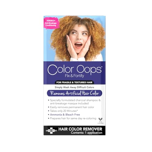 Color Oops Fix & Fortify Bond Rejuvenating Color Remover, Includes Color Remover, Activator Mixing Bottle, Charcoal Shampoo, Bond Rejuvenating Masque, Gloves, Cap, & Instructions, Cruelty Free - Image 1