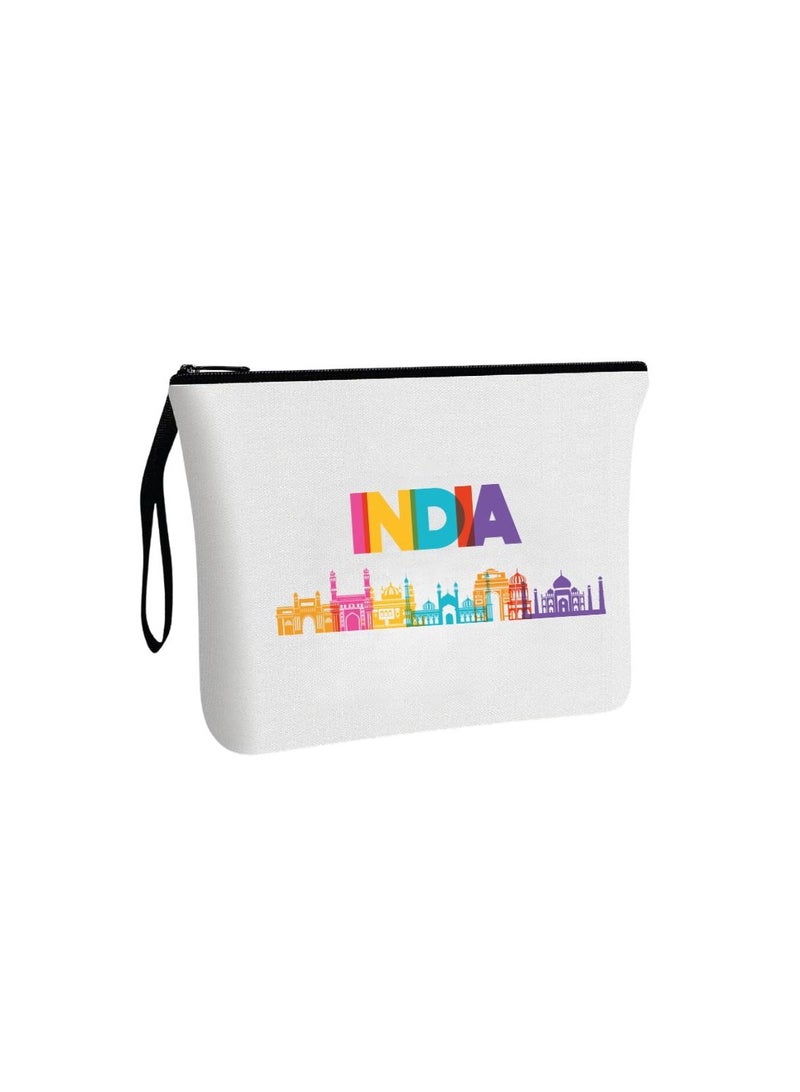 حقيبة مستحضرات التجميل ليوم جمهورية الهند - منظم مكياج صديق للبيئة وقابل لإعادة الاستخدام - مثالية للسفر والاستخدام اليومي والناجين - مثالية للاحتفال بيوم جمهورية الهند بأناقة - Image 1