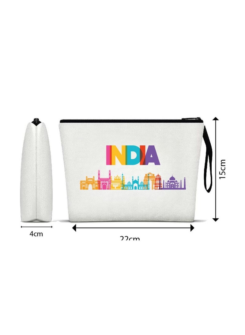 حقيبة مستحضرات التجميل ليوم جمهورية الهند - منظم مكياج صديق للبيئة وقابل لإعادة الاستخدام - مثالية للسفر والاستخدام اليومي والناجين - مثالية للاحتفال بيوم جمهورية الهند بأناقة - Image 2