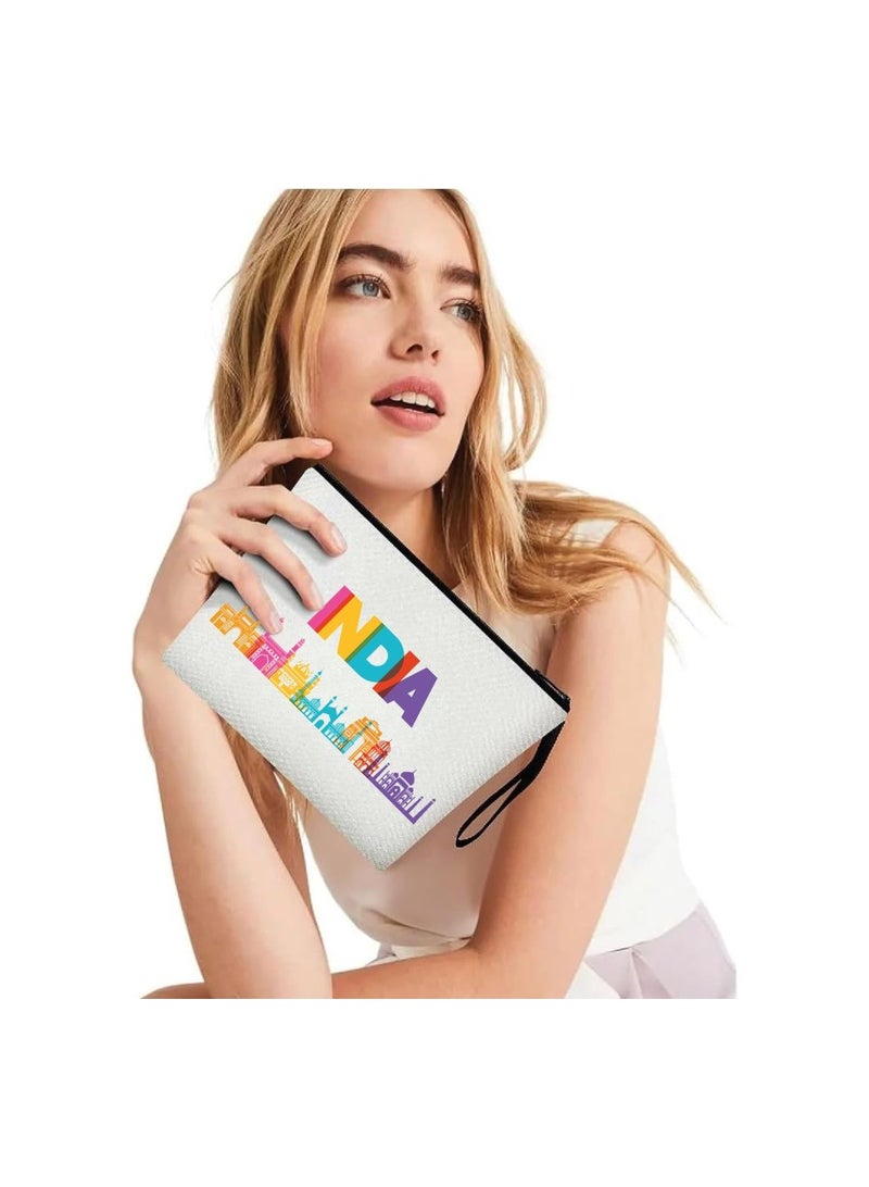 حقيبة مستحضرات التجميل ليوم جمهورية الهند - منظم مكياج صديق للبيئة وقابل لإعادة الاستخدام - مثالية للسفر والاستخدام اليومي والناجين - مثالية للاحتفال بيوم جمهورية الهند بأناقة - Image 3