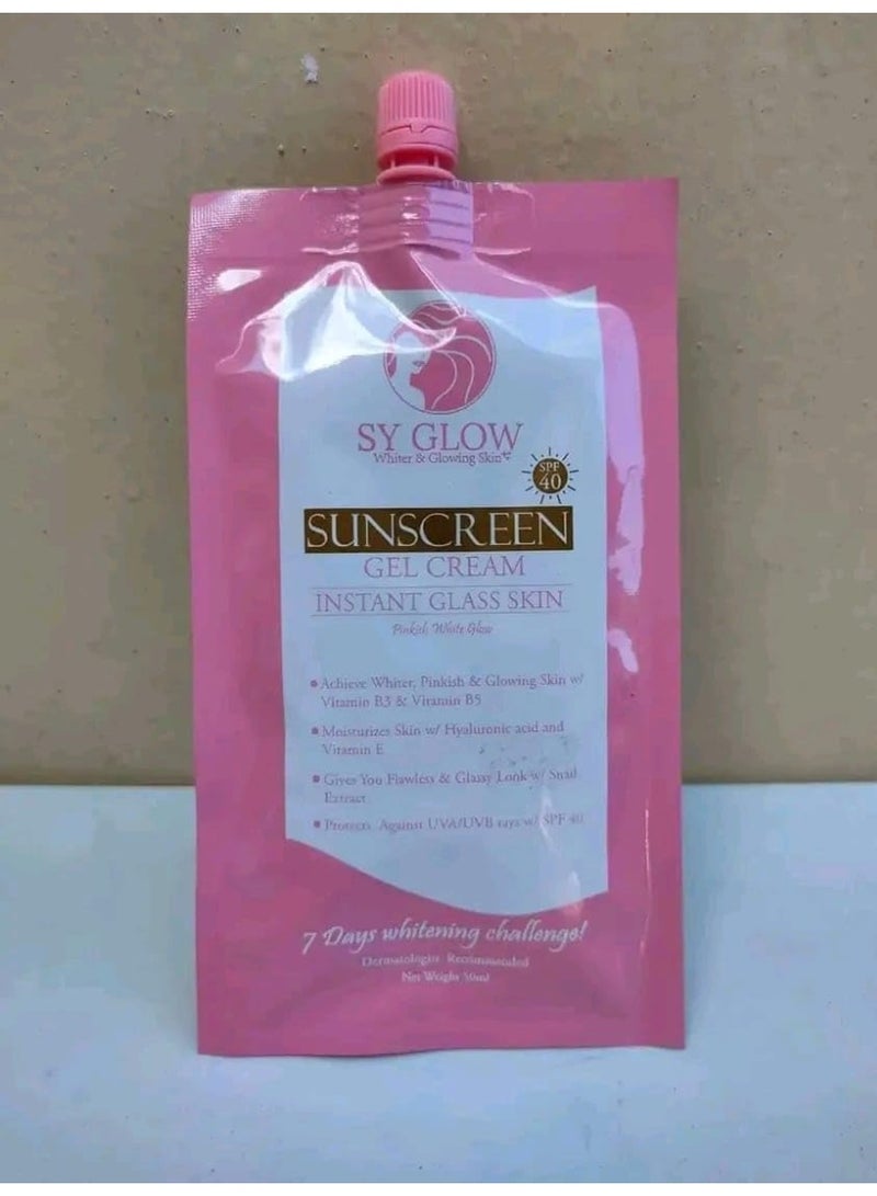 SY Glow SPF 40 Sunscreen Gel Cream – Whitening and Pinkish Glow Skin Care Formula - Image 1