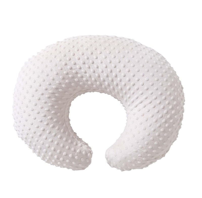 QUENESS Nursing Pillow Cover Breastfeeding Pillow Cases Plush Dot Slipcover Pillow Sham (Beige) - Image 1