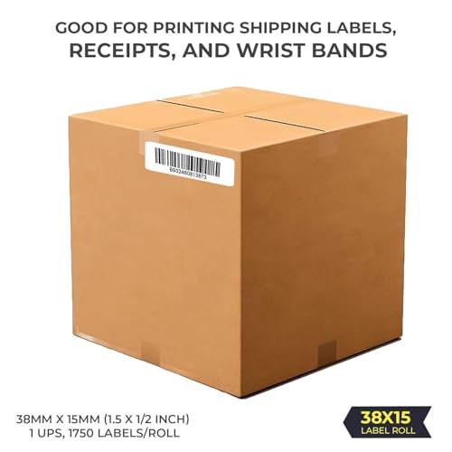 SHREYANS Direct Thermal Labels (Pack of 10, 38mm x 25mm - 500 Labels/Roll) - Non Tearable, Scratch Free, Water Proof & Non Fade Stickers with Permanent Marking - Image 3