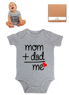 We Happy Mom Dad Me Baby Romper Funny Cute Infant Bodysuit Birthday Costume  - Image 1