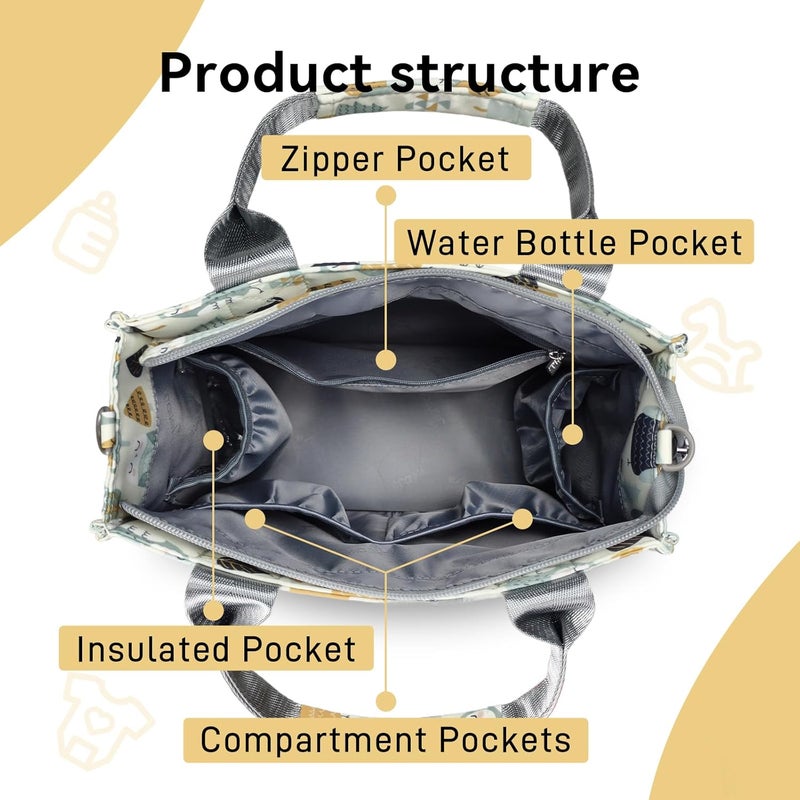 PHEBEN Store Small Diaper Bag Tote Waterproof Travel Mini Diaper Bag Multi-Function Baby Handbag Crossbody Purse(owl) - Image 4