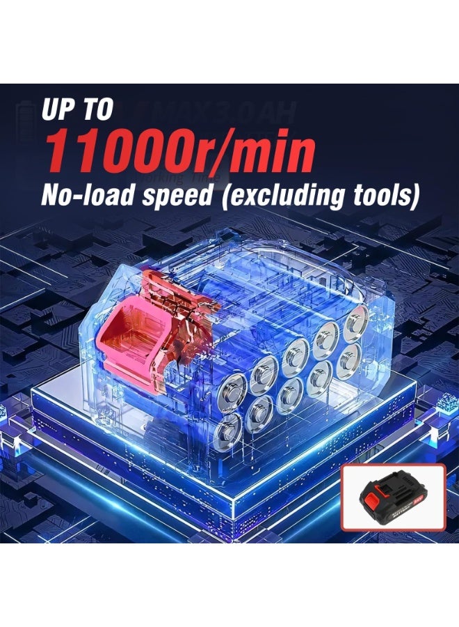 Arabest Grass Cutter lawn mower Weed Eater Battery Powered,21v Trimmer Edger Lawn Tool,3-in-1 Grass Trimmer/Wheel Edger,4.0 Ah Battery,for Garden,Yard Trimming,Lawn Cutting(Red) - Image 4