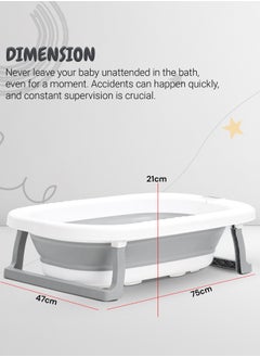 Foldable Baby Bath Tub With Anti-Skid Base, Temperature Sensing Water Plug And Wall Mountable Bathtub For Baby 0-3 Years, Grey - pzsku/ZF71D5733314A510F76FBZ/45/_/1727956308/9ebfc929-221d-4f0d-bff7-2597177b7339