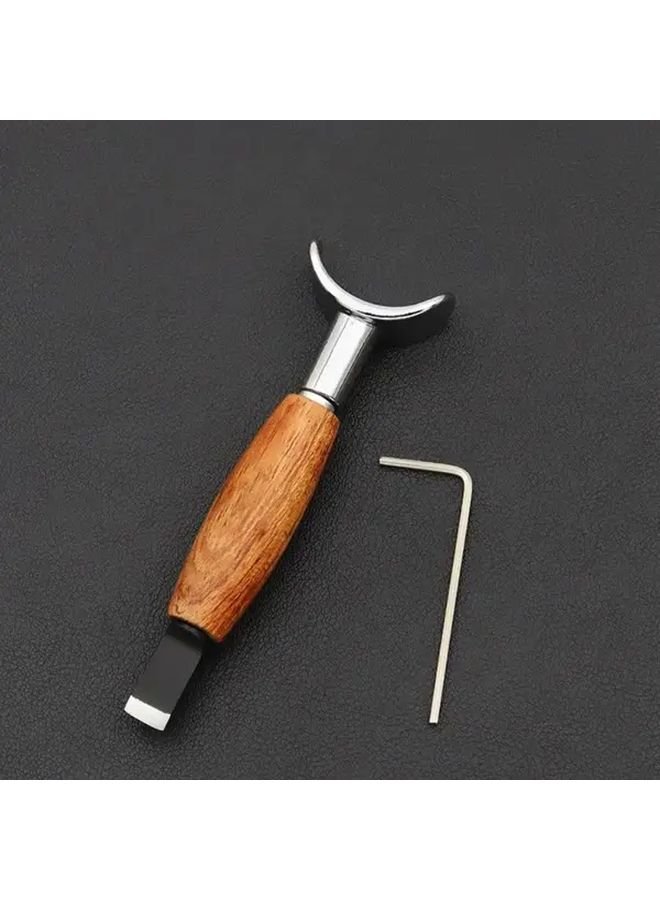 Adjustable Faux Leather Carving Rotary Knife Pear Wood Handle Precision Blade DIY Crafting Tool 1pc - Image 2