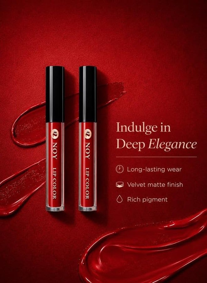 NOY Red Matte Finish Lipstick Long-Lasting Intence Pigment Liquid Lipstick Pack of 2 - Image 3