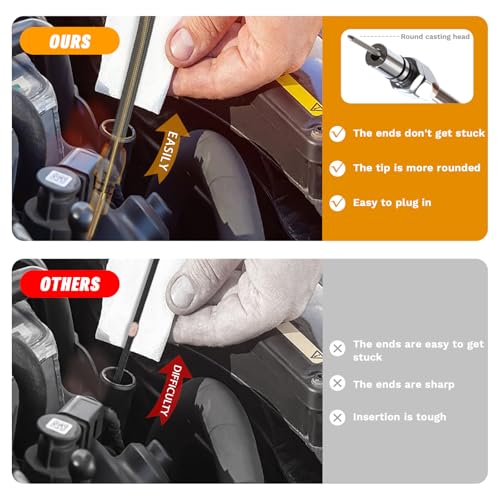 HAHAHA TH350 TH400 Turbo350 Firewall Mounted Flex Transmission Dipstick TH350/TH400 Stainless Braided Hose Compatible with GM/Chevy TH350/TH400 (Silver) - Image 3