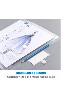 Y&D Plastic EnvelopesExpanding File Folders, Clear Document A4 Size Envelopes with Label Pocket for School Home Work Office Organization, Business Box 10 Pack  - Image 2