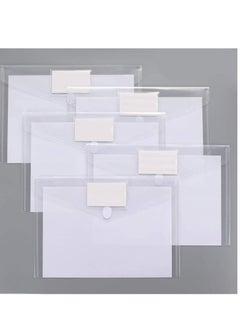 Y&D Plastic EnvelopesExpanding File Folders, Clear Document A4 Size Envelopes with Label Pocket for School Home Work Office Organization, Business Box 10 Pack  - Image 1
