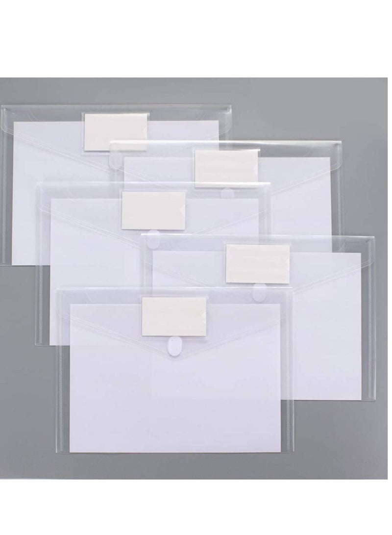 Y&D Plastic EnvelopesExpanding File Folders, Clear Document A4 Size Envelopes with Label Pocket for School Home Work Office Organization, Business Box 10 Pack  - Image 1