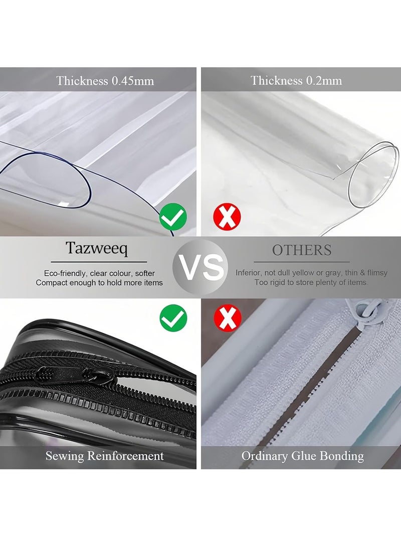 RATSAW 2 Pcs Pencil Case Clear Pencil Bag PVC Pencil Holder Bag with Zipper Transparent Stationery Cases Transparent Stationery Cases  - Image 2