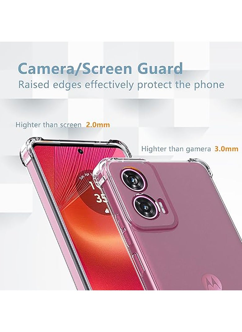 Silicone transparent Case for Motorola Edge 50 Fusion 5G ,Scratch-Resistant Shockproof Drop Proof Protective Phone Case [Shock-Absorbing Corners] Designed for Motorola Edge 50 Fusion Phone Case