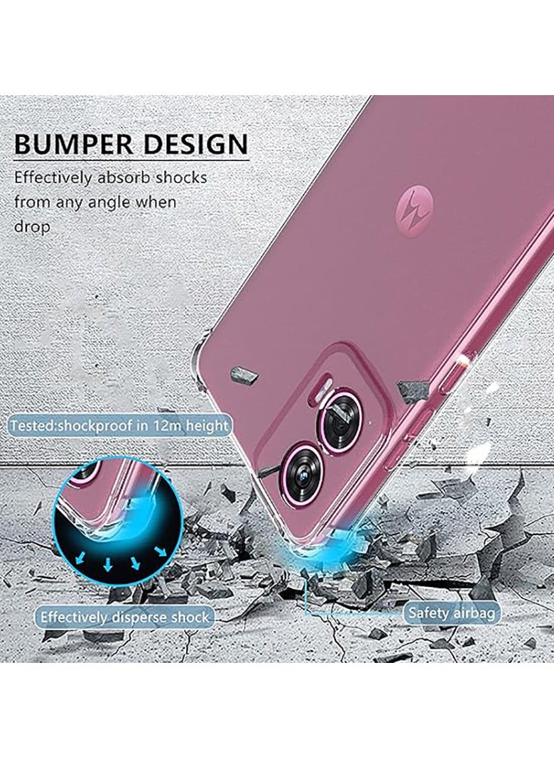 Silicone transparent Case for Motorola Edge 50 Fusion 5G ,Scratch-Resistant Shockproof Drop Proof Protective Phone Case [Shock-Absorbing Corners] Designed for Motorola Edge 50 Fusion Phone Case