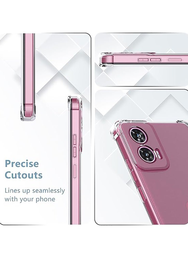 Silicone transparent Case for Motorola Edge 50 Fusion 5G ,Scratch-Resistant Shockproof Drop Proof Protective Phone Case [Shock-Absorbing Corners] Designed for Motorola Edge 50 Fusion Phone Case