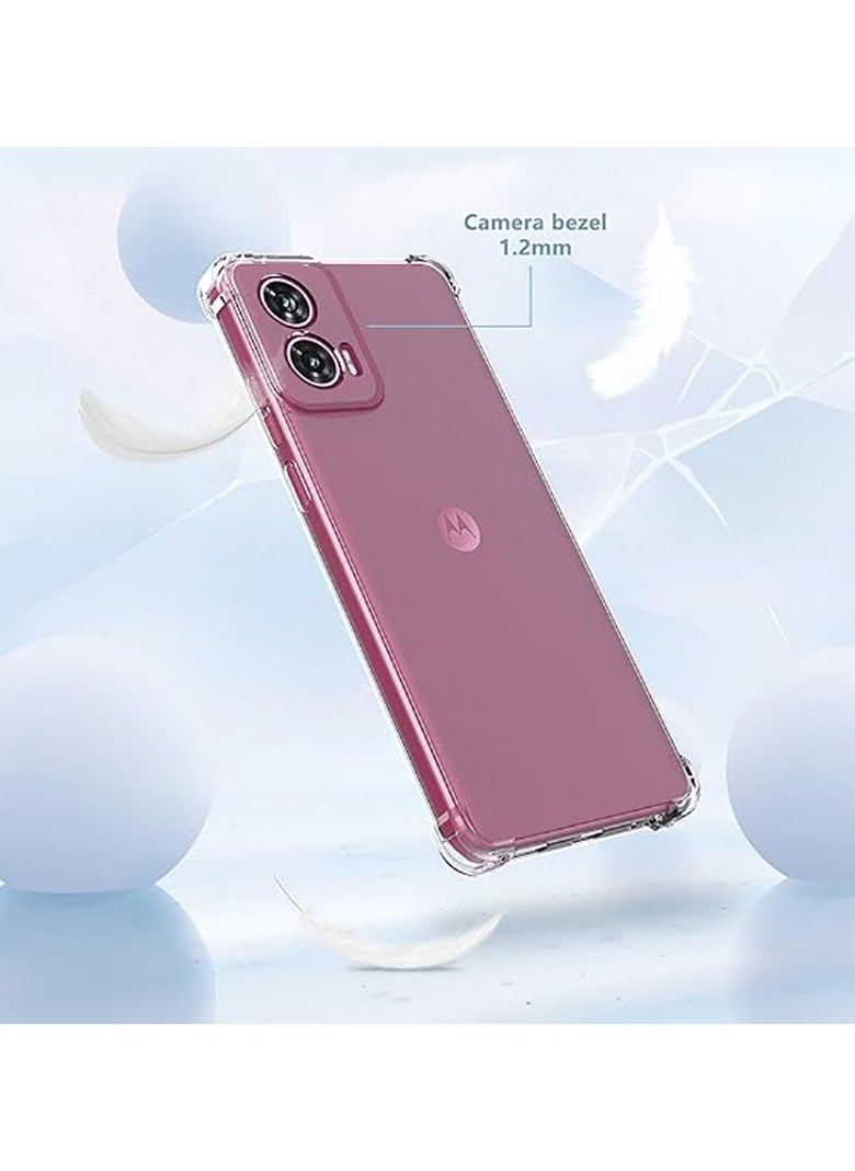 Silicone transparent Case for Motorola Edge 50 Fusion 5G ,Scratch-Resistant Shockproof Drop Proof Protective Phone Case [Shock-Absorbing Corners] Designed for Motorola Edge 50 Fusion Phone Case