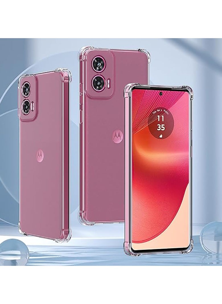Silicone transparent Case for Motorola Edge 50 Fusion 5G ,Scratch-Resistant Shockproof Drop Proof Protective Phone Case [Shock-Absorbing Corners] Designed for Motorola Edge 50 Fusion Phone Case