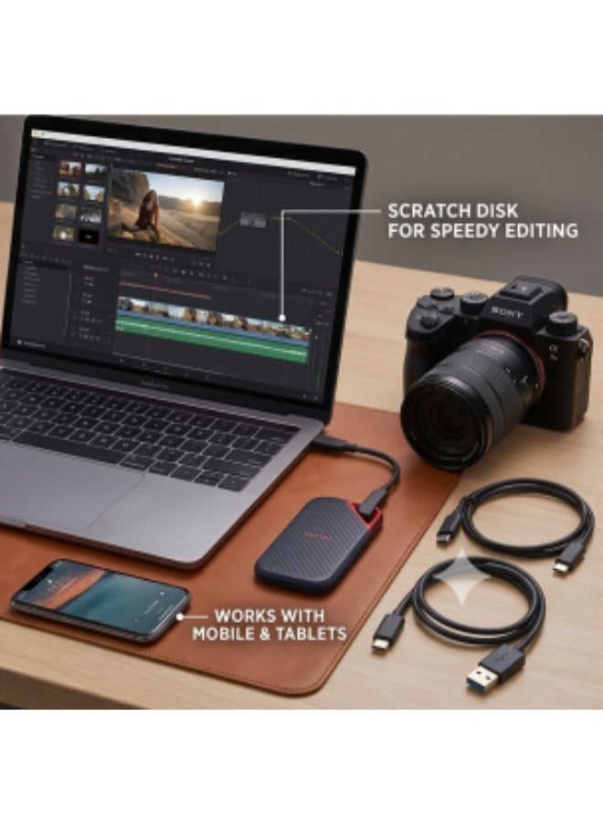 sandisk 2TB Extreme PRO Portable SSD, Up to 4000MB/s Read Speed, USB-C, USB 3.2 Gen 2, PC & Mac Compatible Solid State Drive, Professional, High-Performance Work, SDSSDE83-2T00-G25 2 TB - Image 4