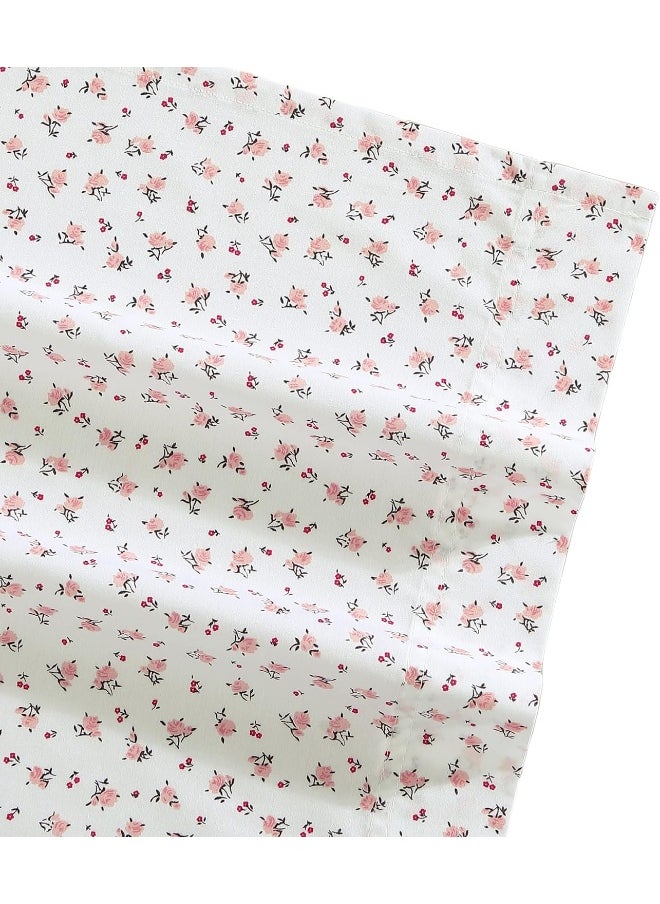 Betsey Johnson Betsey Johnson- Queen Sheet Set, Cotton Percale Bedding Set, Crisp & Cool, Lightweight & Breathable (Baby Buds Pink, Queen)  - Image 3