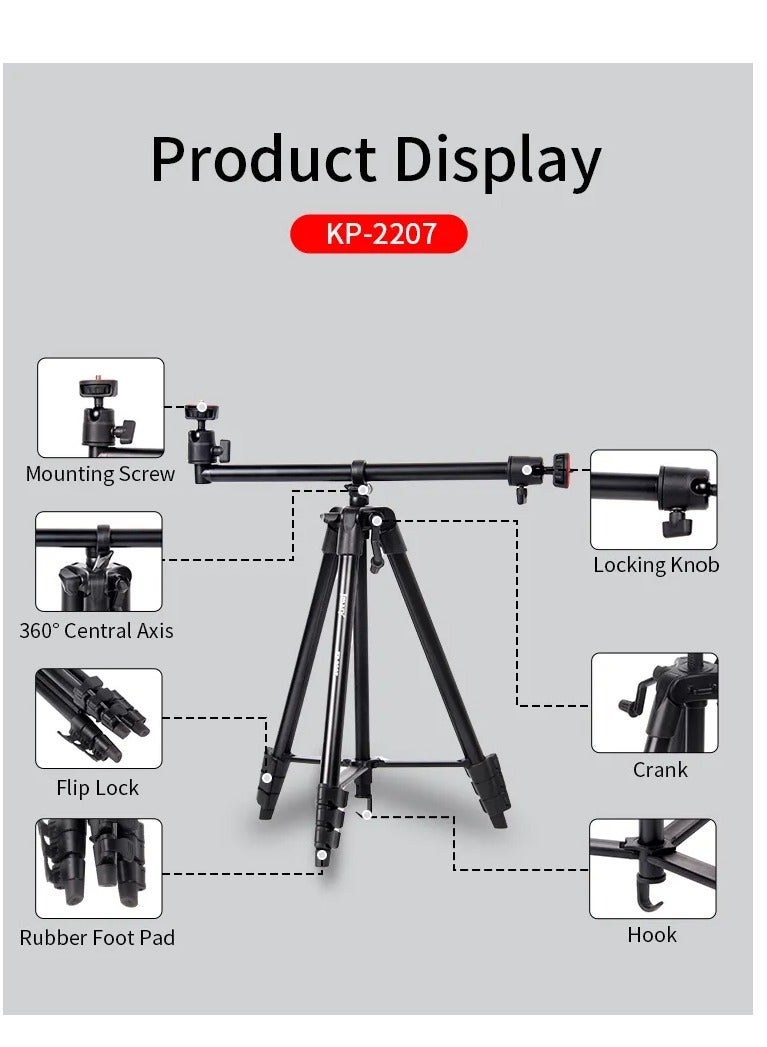 Jmary KP-2207 Overhead & Professional Vloging 2 in 1 Tripod - Image 4