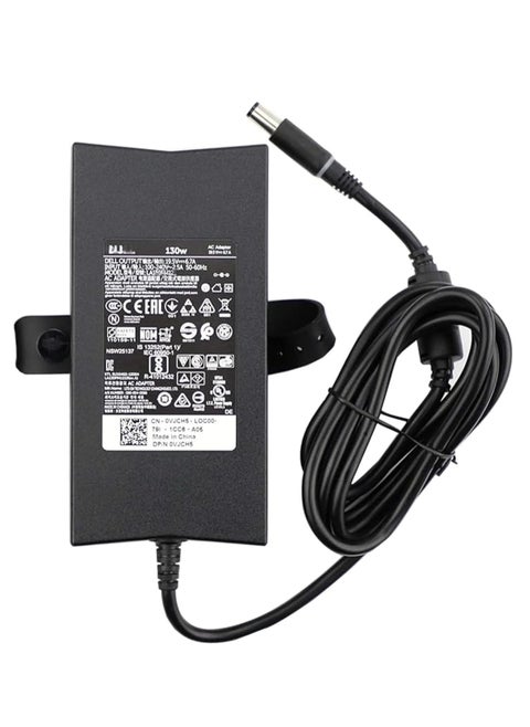 130W power adapter for laptops, compatible with models such as XPS 15, Inspiron 7559, Precision 5510. This charger
