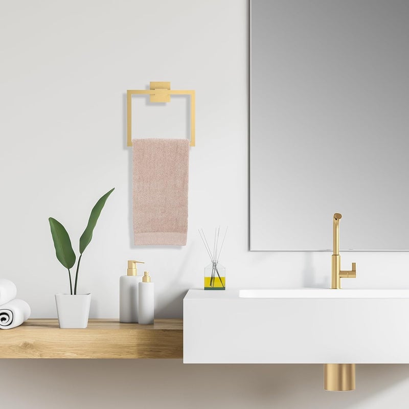 TURS 10-Piece Bathroom Hardware Accessories Set Brushed Gold Towel Bar Holder Set SUS304 Stainless Steel Towel Racks for Bathroom Wall Mounted, 23.6-Inch - Image 4