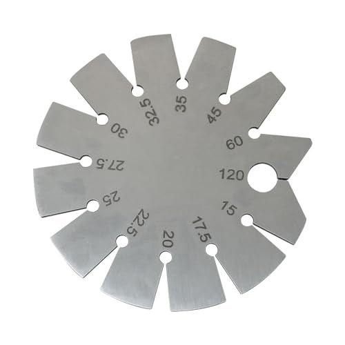 DGBRSM 15-120 Degree Round Shape Knife Angle Finder Knife Blade Angle Gauge Stainless Steel Bevel Gauge Ax Angle Gauge for Measuring Knife Angle - Image 1