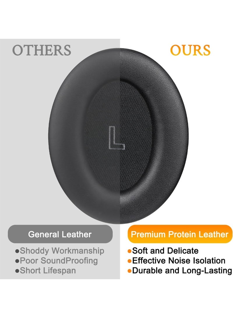 QIRG Replacement Earpads for Bose QuietComfort(QC) Ultra Wireless Headphones, Ear Pads Cushions with Softer Protein Leather, High-Density Noise Cancelling Foam - Black - Image 3