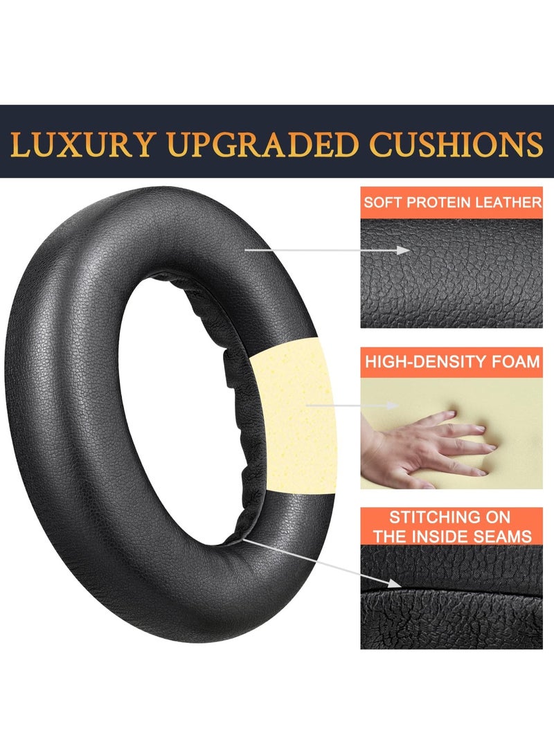 QIRG Replacement Earpads for Bose QuietComfort(QC) Ultra Wireless Headphones, Ear Pads Cushions with Softer Protein Leather, High-Density Noise Cancelling Foam - Black - Image 4