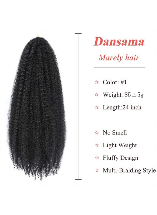 Dansama Marley Hair 24 Inch Marley Twist Braiding Hair Fluffy Marley Hair for Faux Locs Curly Braiding Hair Extensions (24 Inch (Pack of 3), 1) - Image 3
