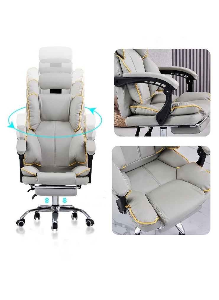 Family Office Chair with Lumbar Support High Back PC Adjustable Swivel Gaming Chair Reclining Gaming Chairs with Armrest and Footrest Ergonomic Recliner Chair