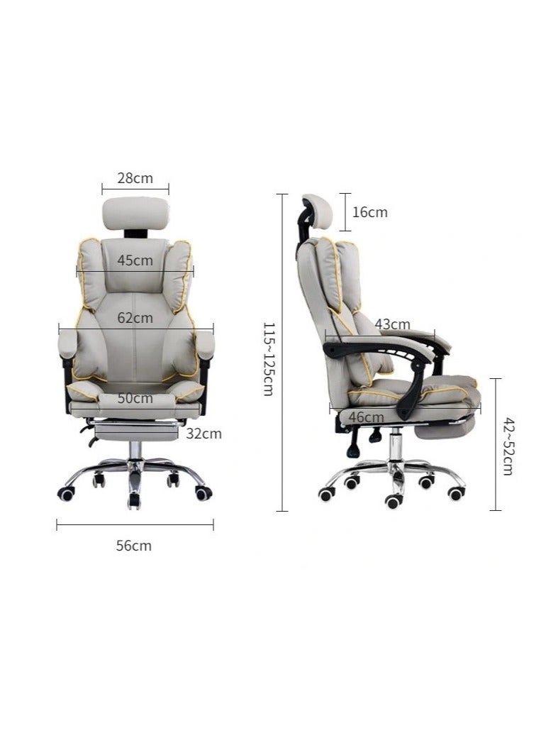 Family Office Chair with Lumbar Support High Back PC Adjustable Swivel Gaming Chair Reclining Gaming Chairs with Armrest and Footrest Ergonomic Recliner Chair