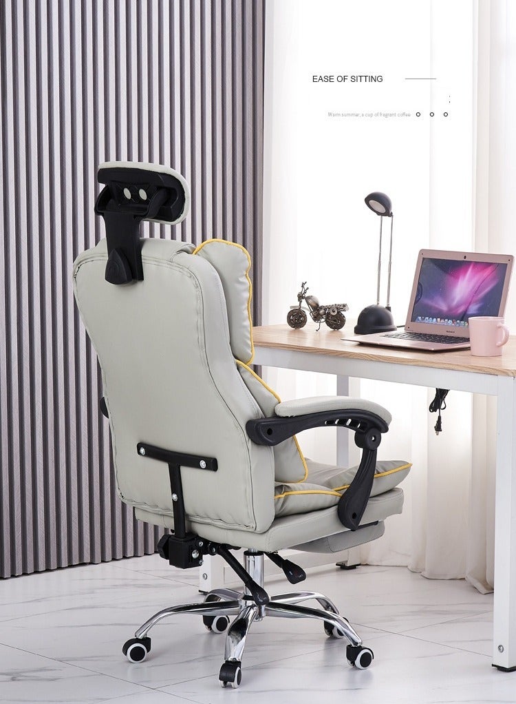 Family Office Chair with Lumbar Support High Back PC Adjustable Swivel Gaming Chair Reclining Gaming Chairs with Armrest and Footrest Ergonomic Recliner Chair