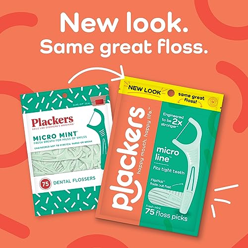 Plackers Micro Line Dental Floss Picks, Fold-Out FlipPick, Tuffloss, Easy Storage with Sure-Zip Seal, Fresh Mint Flavor, 300 Count - Image 2