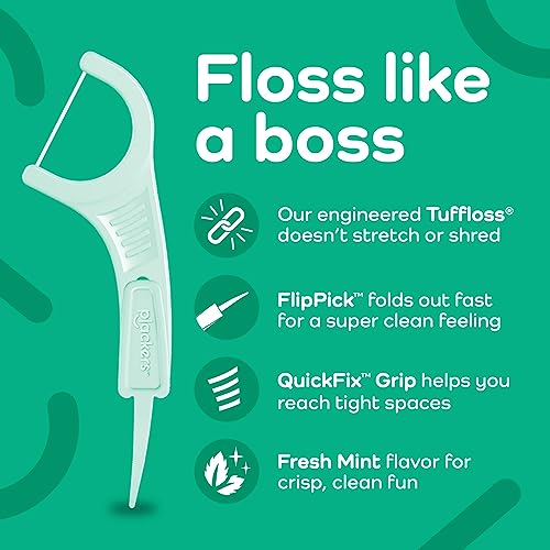 Plackers Micro Line Dental Floss Picks, Fold-Out FlipPick, Tuffloss, Easy Storage with Sure-Zip Seal, Fresh Mint Flavor, 300 Count - Image 3