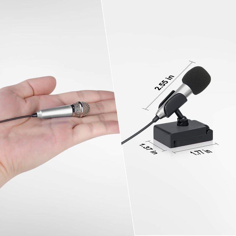 Uniwit Mini Portable Vocal/Instrument Microphone for Voice Video Recording Singing,Vlogging, Podcasting, Tiny Microphone for iPhone Android Phone Computer Latop Notebook Tablet iPad(Silver) - Image 2