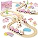 Hot Bee Unicorn Wooden Train Set for Toddler Girls Ages 24 Magical Fairy 38 Pcs Toddler Girl Toys with Railway Track Fantasy Toys for Girls 35 Year Old Kids - Image 2