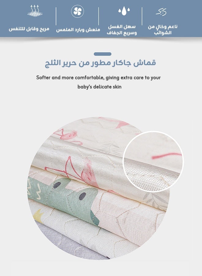 حبونا مفرش واقي ضد البلل للأطفال 120×60 سم - قابل للغسل ومبرد للصيف، مناسب للسرير والتدريب على الحمام، قابل لإعادة الاستخدام للكبار والأطفال والحيوانات الأليفة - Image 3